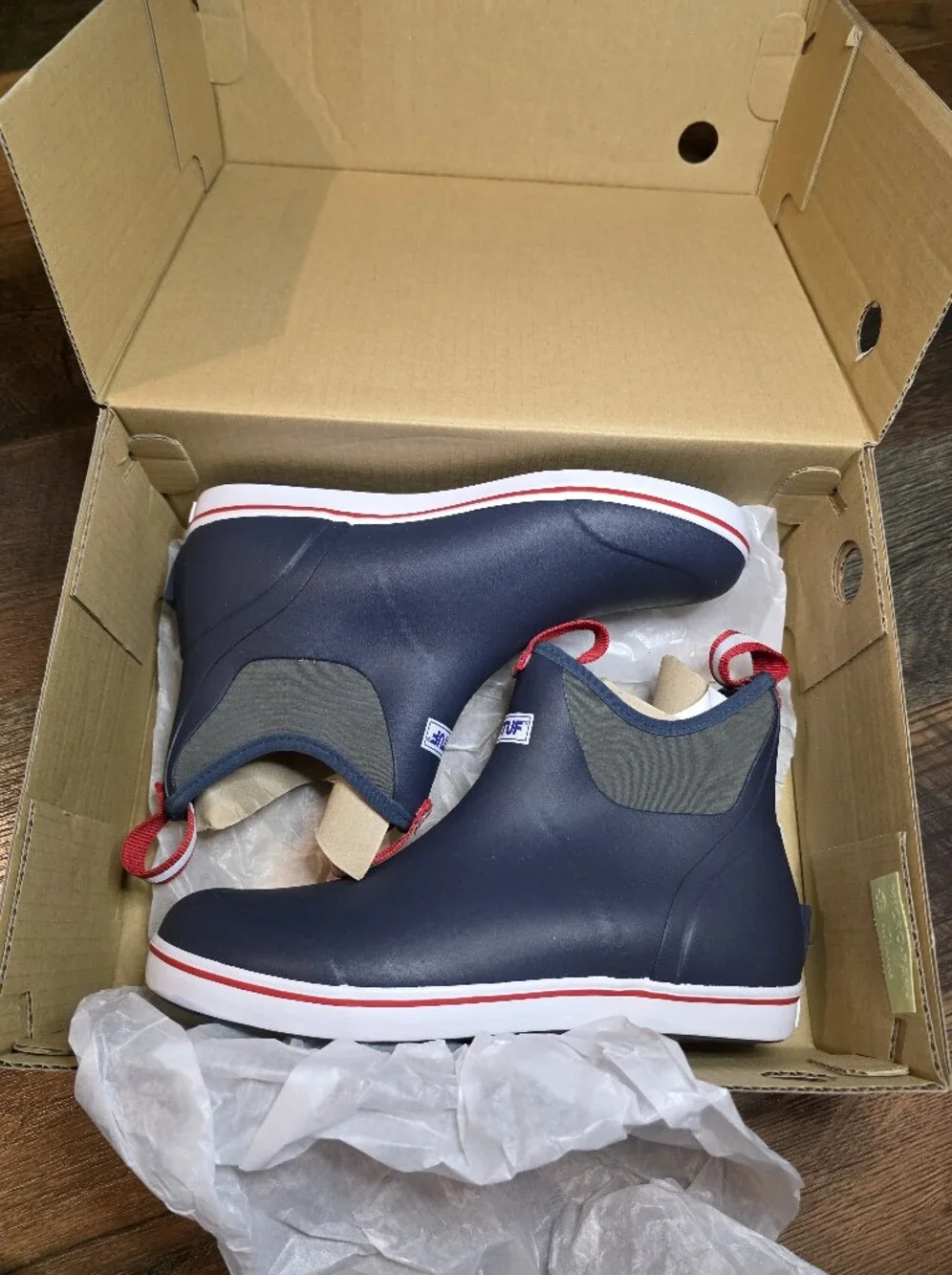 XTRATUF Men's Navy Slip-On Ankle Deck / Boat Boots